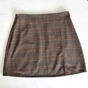 Old Navy Plaid Mini Skirt Brown Check Heritage Mini Size Medium Preppy Academia
